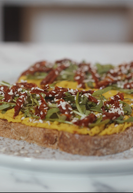 Bruschetta with hummus